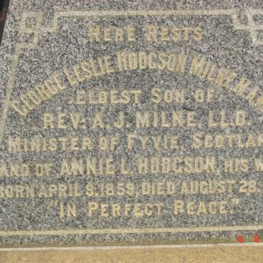 MILNE George Leslie Hodgson 1859-1897