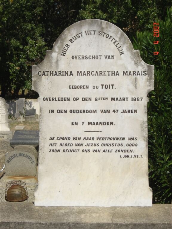 MARAIS Catharina Margaretha nee DU TOIT -1887
