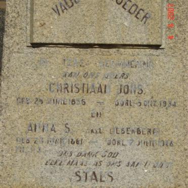 STALS Christiaan Johs. 1856-1934 &amp; Anna S. ELBENBERG 1861-19??