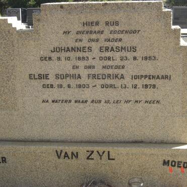 ZYL Johannes Erasmus, van 1893-1953 &amp; Elsie Sophia Fredrika DIPPENAAR 1903-1979