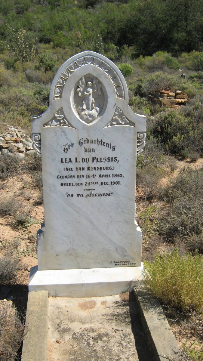 PLESSIS Lea L., du nee VAN RENSBURG 1869-1901