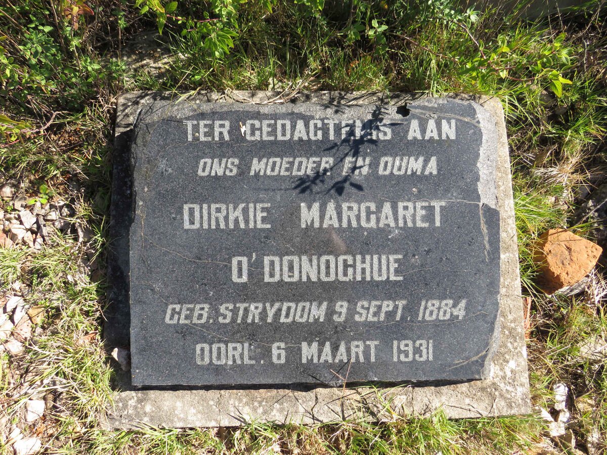 O'DONOGHUE Dirkie Margaret, nee STRYDOM 1884-1931
