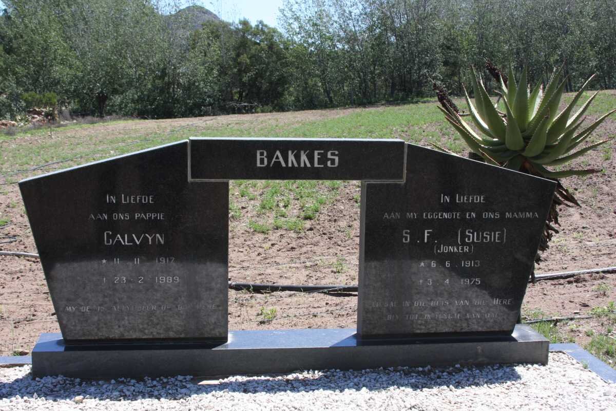 BAKKES Calvyn 1917-1989 &amp; S.F. JONKER 1913-1975