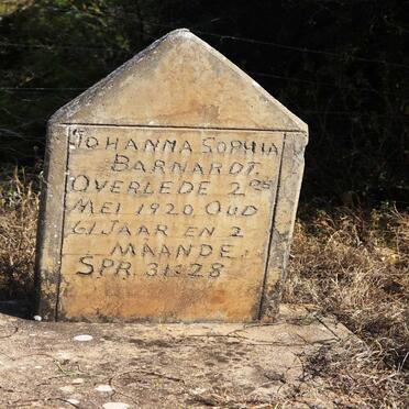 BARNARDT Johanna Sophia -1920