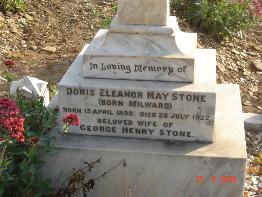 STONE Doris Eleanor May nee MILWARD 1899-1922