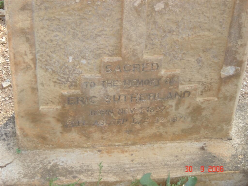 SUTHERLAND Eric 1827-