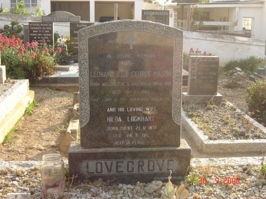 LOVEGROVE Leonard George Mason 1881-1960 &amp; Hilda Lockhart GUEST 1879-1971