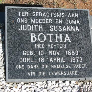 BOTHA Judith Susanna nee KEYTER 1883-1973