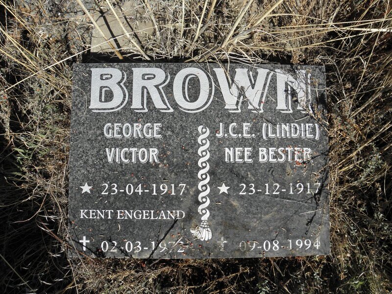 BROWN George 1917-1972 &amp; J.C.E. BESTER 1917-1994