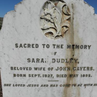 CAVERS Sarah Dudley 1827-1927