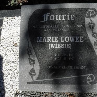 FOURIE Marie Lowee 1903-1997