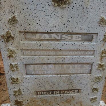 JANSE Jeanette S. 1971-2021