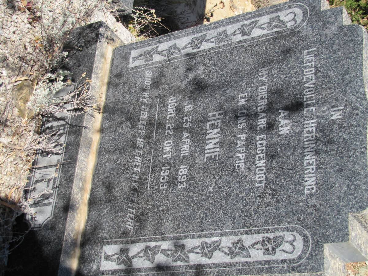 KIRSTEN Hennie 1893-1959 &amp; Cornelia Margaretha Maria ERASMUS 1890-1967