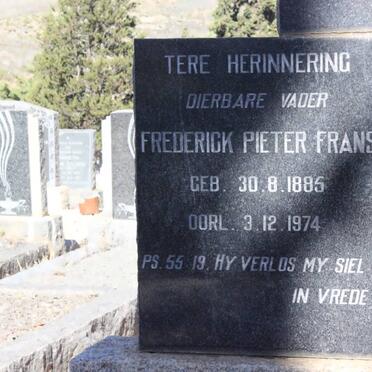 PFISTER Frederick Pieter Frans 1885-1974 &amp; Magdalena Hendria BERGH 1883-1965