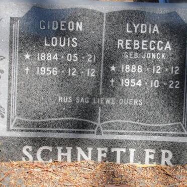 SCHNETLER Gideon Louis 1884-1956 &amp; Lydia Rebecca JONCK 1888-1954