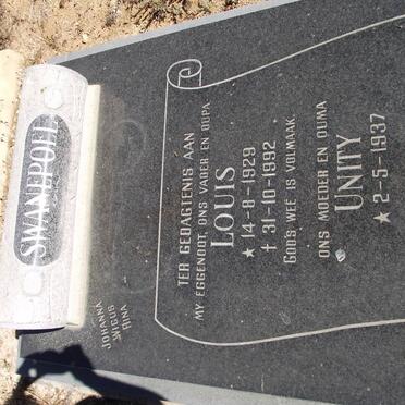 SWANEPOEL Louis 1929-1992 &amp; Unity 1937-