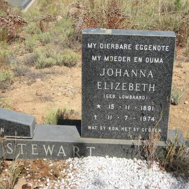 STEWART Johanna Elizebeth nee LOMBAARD 1891-1974