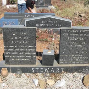 STEWART William 1898-1981 &amp; Susannah Elizabeth MOSTERD 1899-1973