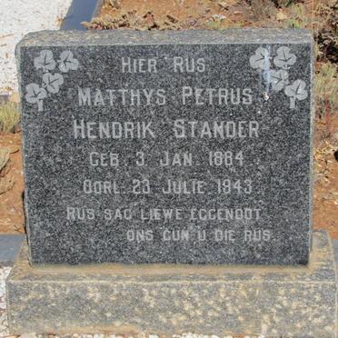 STANDER Matthys Petrus Hendrik 1884-1943 &amp; Petronella Magdalena MEYER 1890-1968