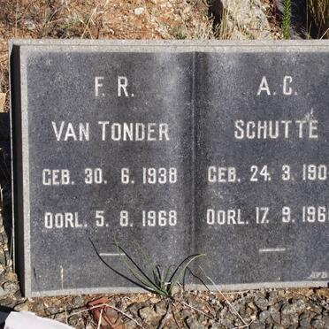 TONDER F.R., van 1938-1968 :: SCHUTTE A.C. 1904-1968