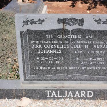 TALJAARD Dirk Cornelius Johannes 1913-1985 &amp; Judith Susan SCHOLTZ 1925-1989