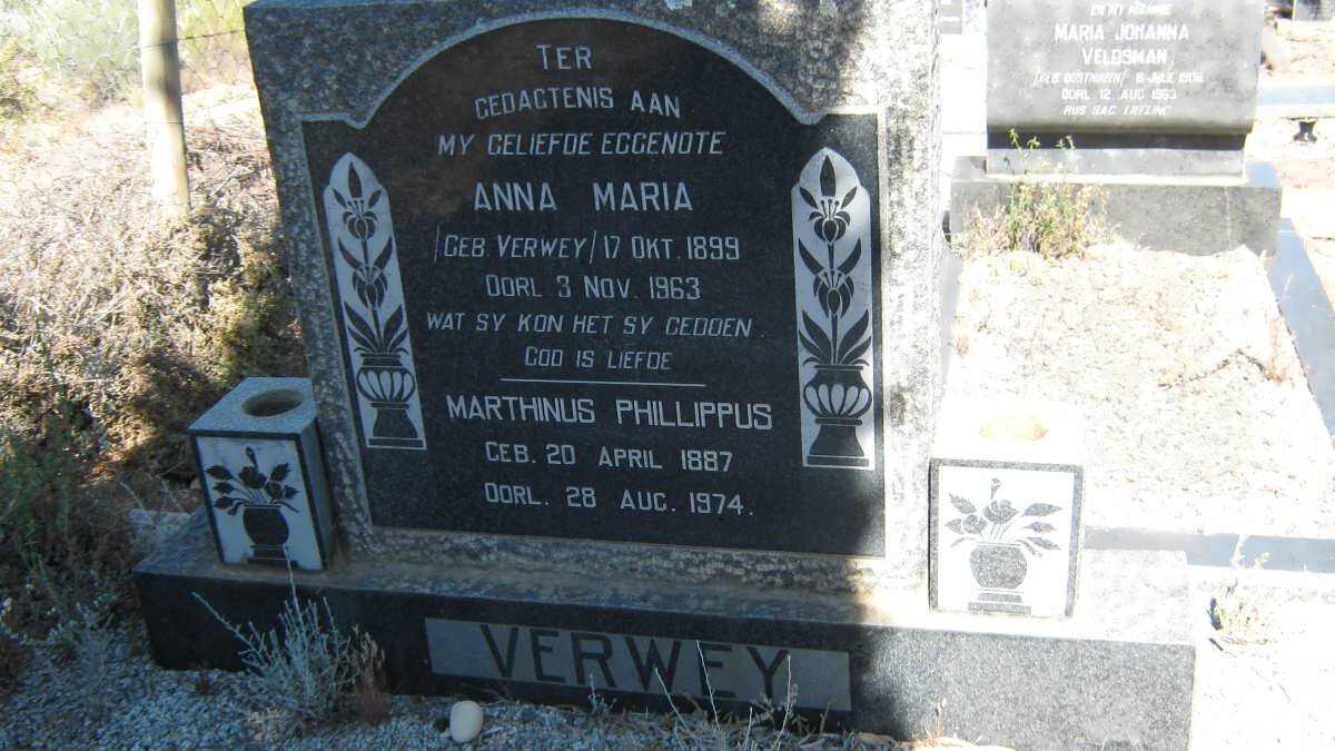 VERWEY Marthinus Phillippus 1887-1974 &amp; Anna Maria VERWEY 1899-1963