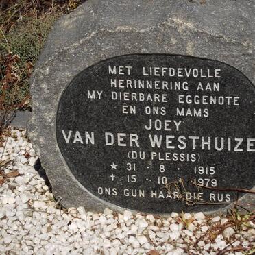 WESTHUIZEN Joey, van der nee du PLESSIS 1915-1979