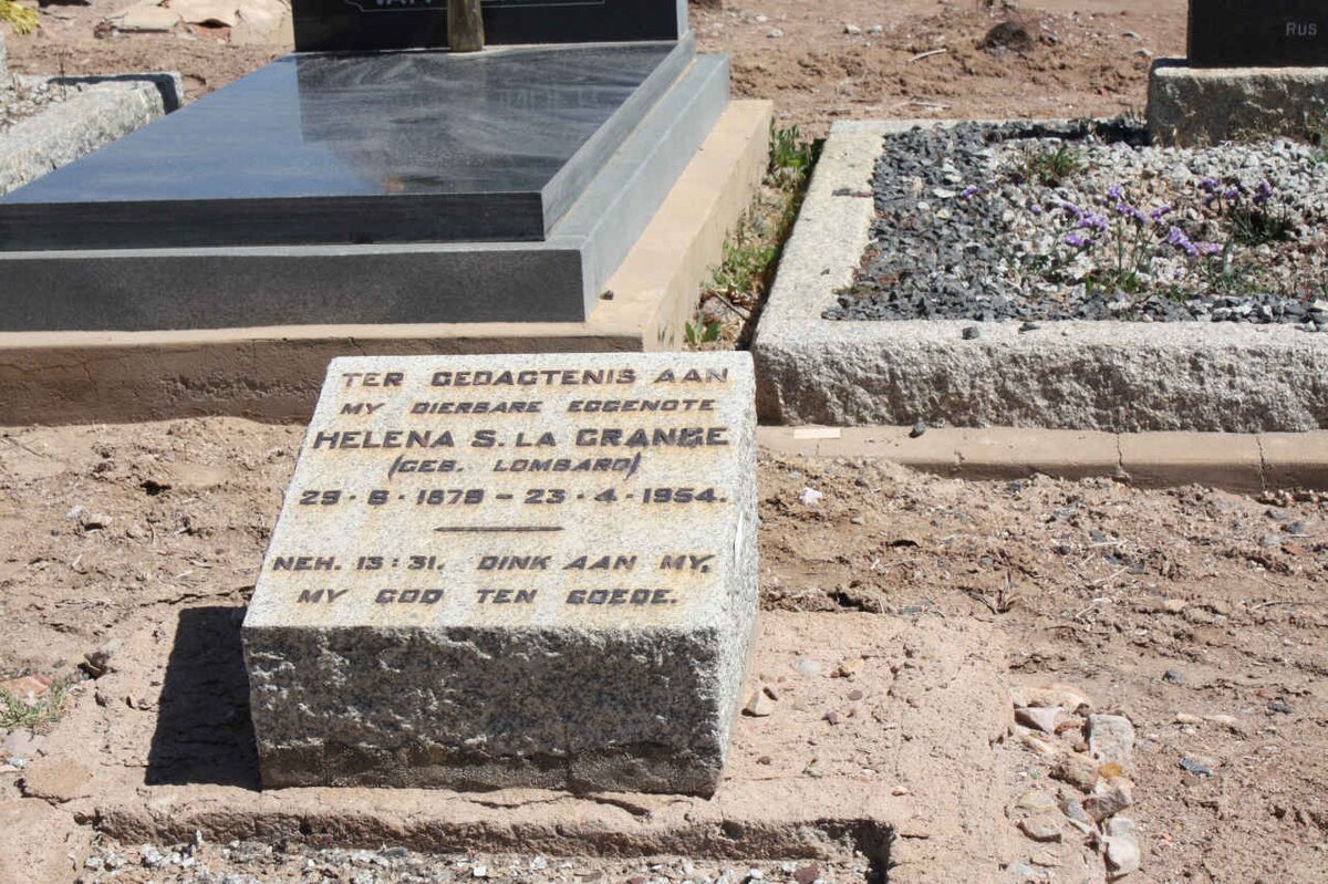 GRANGE Helena S., la nee LOMBARD 1879-1954