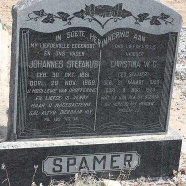 SPAMER Johannes Stefanus 1881-1959 &amp; Christina W.C. SPAMER 1898-1974