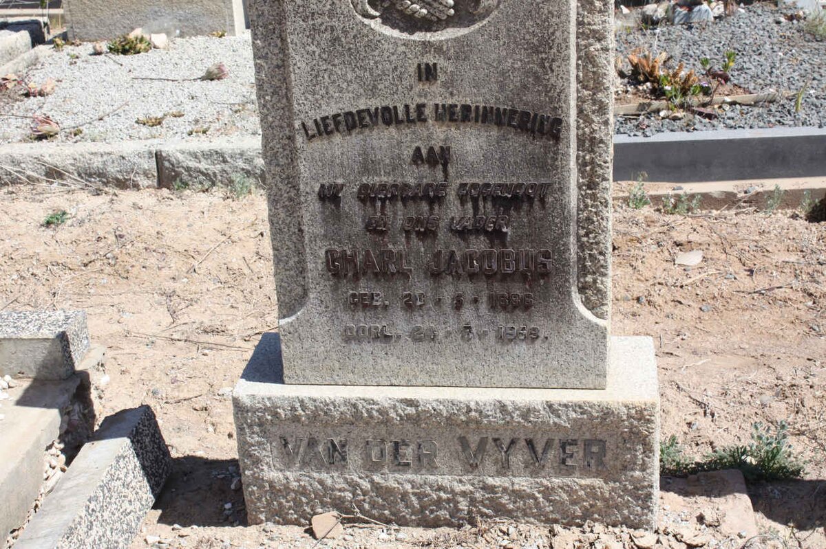 VYVER  Charl Jacobus, van der 1896-1969