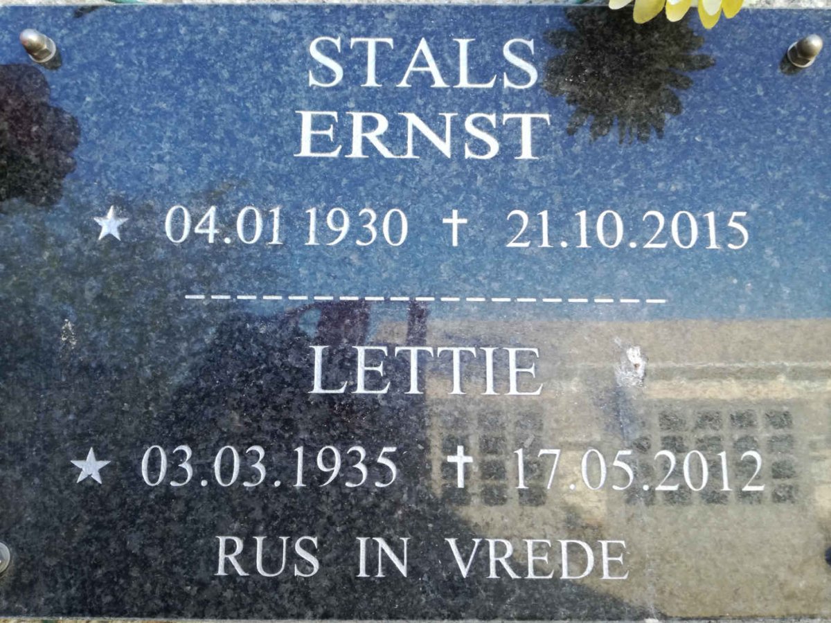 STALS Ernst 1930-2015 &amp; Lettie 1935-2012