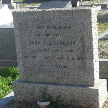 BARNARD Anna C.J. nee LIEBENBERG 1906-1973