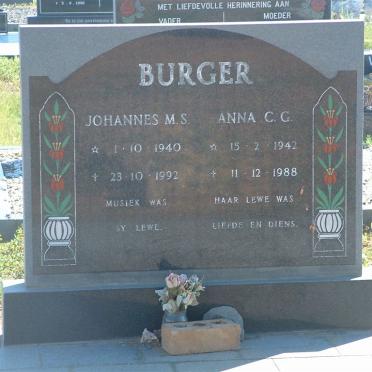 BURGER Johannes M.S. 1940-1992 &amp; Anna C.G. 1942-1988