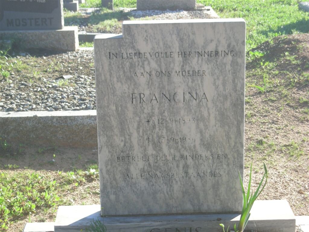 GENIS Francina 1893-1986