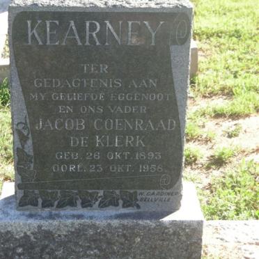 KEARNEY Jacob Coenraad de Klerk 1893-1956