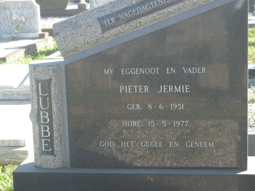 LUBBE Pieter Jermie 1951-1977