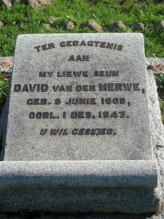 MERWE David, van der 1908-1943