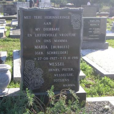 OOSTHUIZEN Wessel 1925-1988 &amp; Maria SCHREUDER 1927-1981