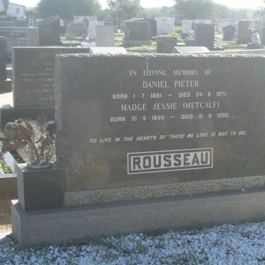 ROUSSEAU Daniel Pieter 1881-1971 &amp; Madge Jessie METCALF 1889-1990