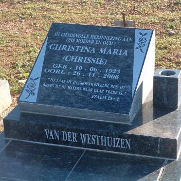 WESTHUIZEN Christina Maria, van der 1923-2006