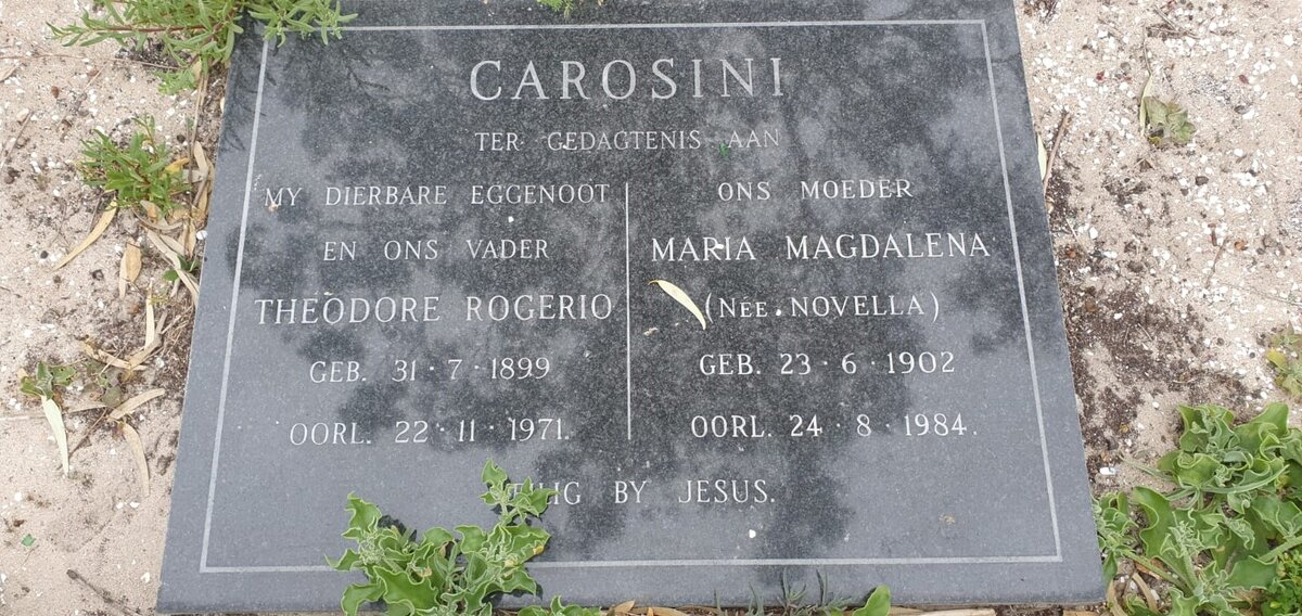 CAROSINI Theodore Rogerio 1899-1971 &amp; Maria Magdalena NOVELLA 1902-1984