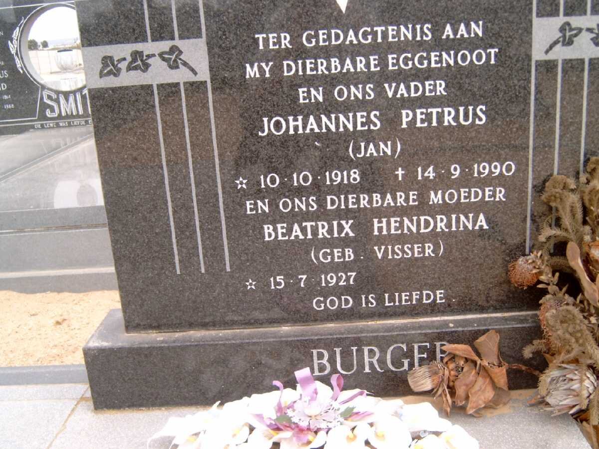 BURGER Johannes Petrus 1918-1990 &amp; Beatrix Hendrina VISSER 1927-