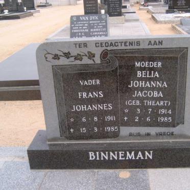 BINNEMAN Frans Johannes 1911-1985 &amp; Belia Johanna Jacoba THEART 1914-1985