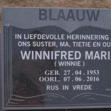BLAAUW Winnifred Maria 1953-2016
