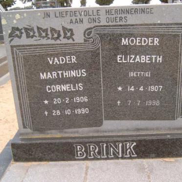 BRINK Marthinus Cornelis 1906-1990 &amp; Elizabeth 1907-1998