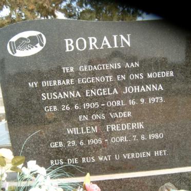 BORAIN Willem Frederik 1905-1980 &amp; Susanna Engela Johanna 1905-1973