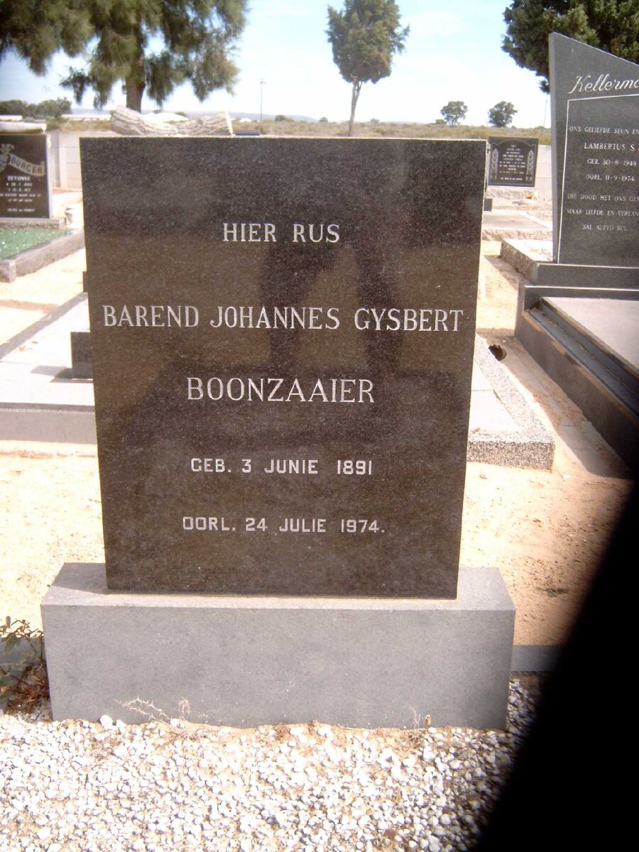 BOONZAAIER Barend Johannes Gysbert 1891-1974