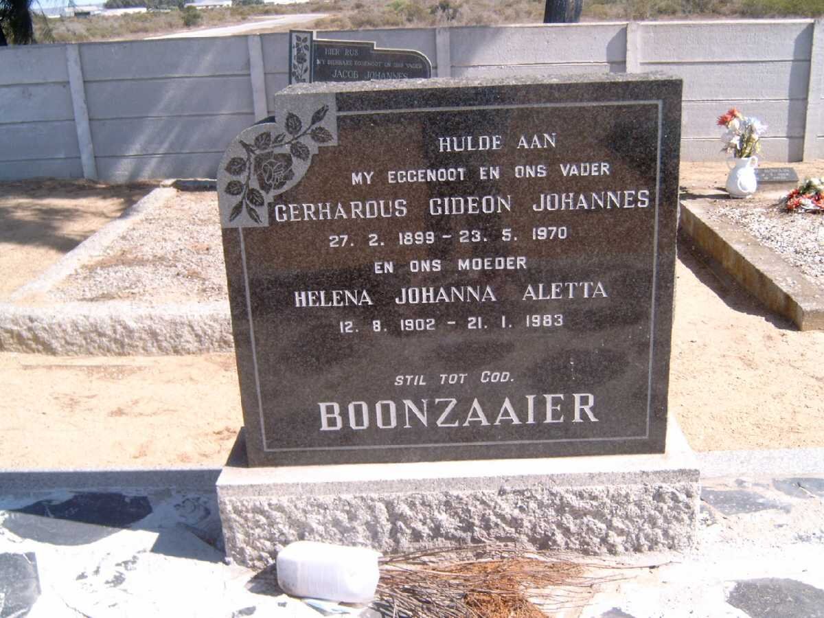 BOONZAAIER Gerhardus Gideon Johannes 1899-1970 &amp; Helena Johanna Aletta 1902-1983