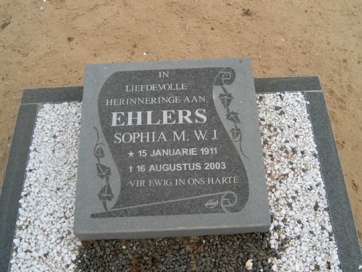 EHLERS Sophia M.W.J. 1911-2003