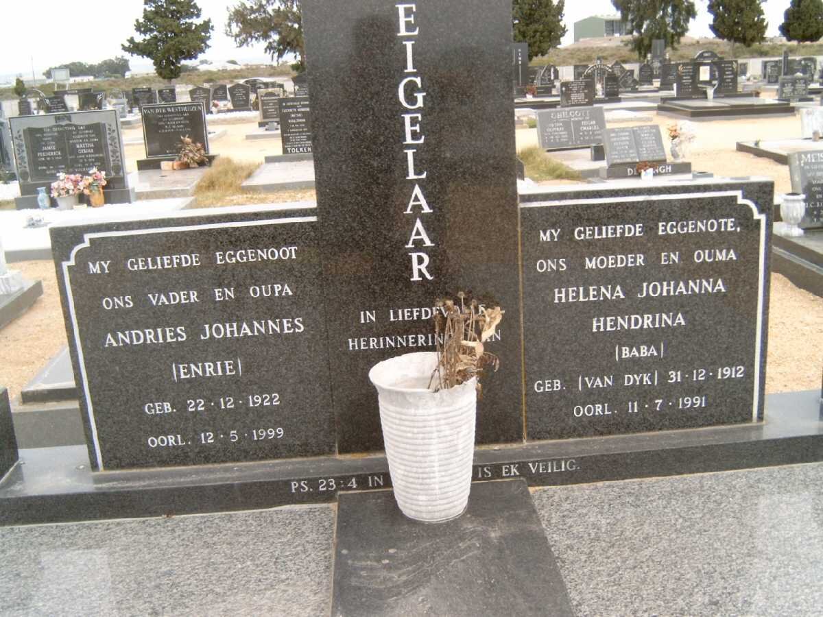 EIGELAAR Andries Johannes 1922-1999 &amp; Helena Johanna Hendrina VAN DYK 1912-1991